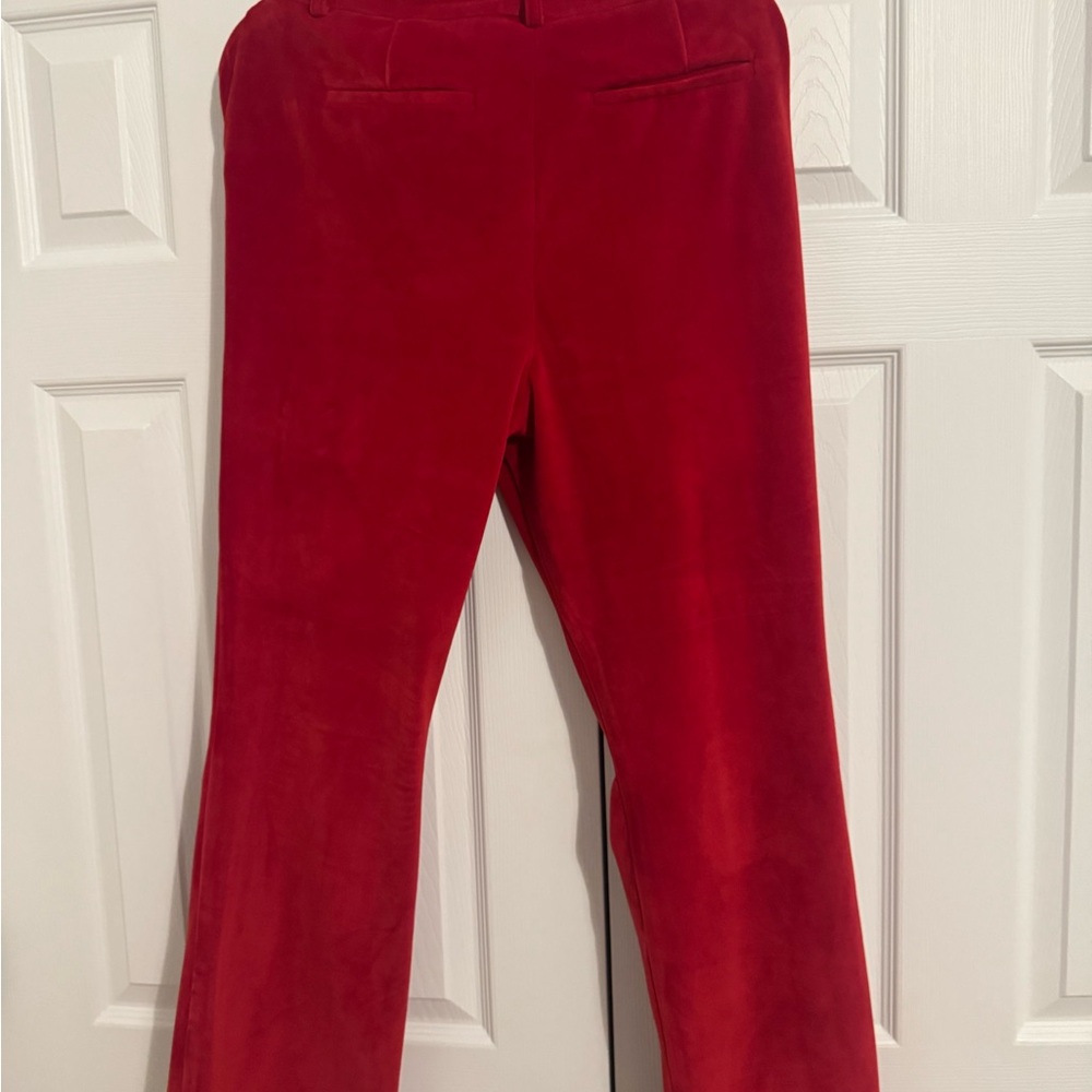 Velvety Vibrant Red Pants
